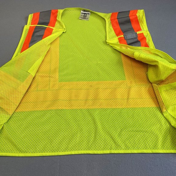 ML Kishigo Safety Vest Mens XL High Visibilty Yellow 1174 Orange Trim High Viz - Picture 4 of 7